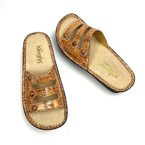 NWOT ALEGRIA Fiona Cork Print Slip On Platform Sandals EUR 37 US 7-7,5 - Picture 3 of 14